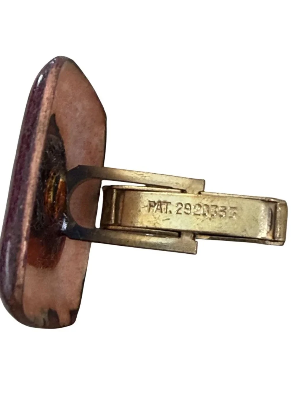Vintage Enamel on Copper Cufflinks Monogram B Modernist Mid Century 1